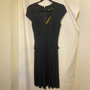 Serena Williams Size M Black Knee Length Dress Rayon Spandex NWT Stretchy Dress